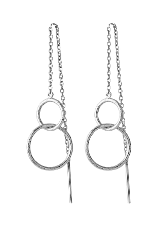 Pernille Corydon Double Plain Earchains Örhängen Dam Silver ONESIZE