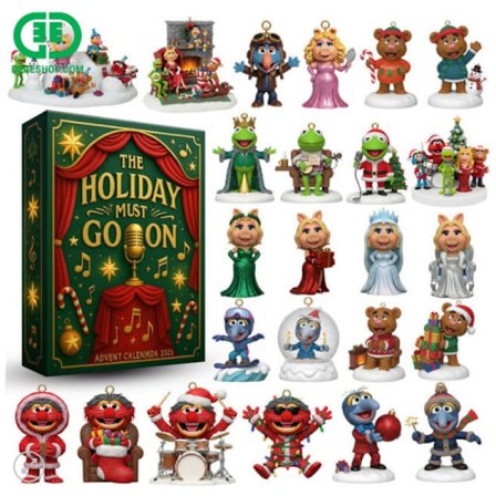 2025 Tarot Adventskalender, 24-dagers julekalender med 24 forskjellige mini Tarot dekorative figurer, 2D akryl kortfigurer Advent