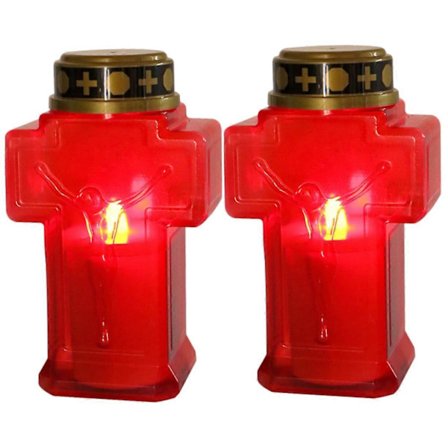 2 stk. oplyst kors sol Kors Jesus Kors Lys Batteridrevet Lys Led