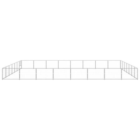 Vidaxl Hundgård Silver 56 M² Stål Silver
