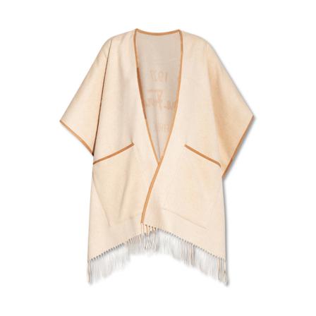 Salvatore Ferragamo, Poncho with logo Beige, Dames, Maat:ONE Size