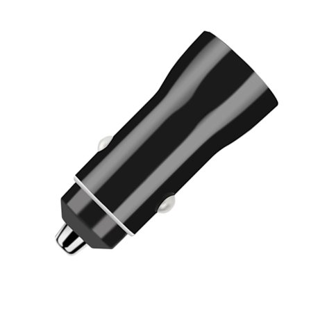 Rask billader QC3.0+2.4A billaderadapter i metall Dobbel port USB billader Hurtigladende bilstrømadapter