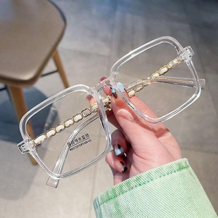 Anti-Blue Light Glasögon Överdimensionerade glasögon TRANSPARENT