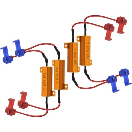 4 stk 50W 8 Ohm LED Lastresistor Forlykt Lastresistor Tåkelys Dekoder LED Blinklys Resistor Dekoderkabel