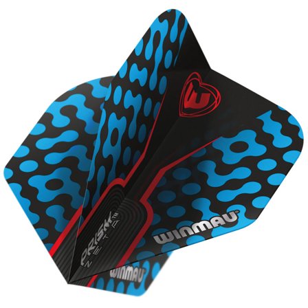 Winmau Dart Flights Zeta Standard 100 Micron 3 Sets Prism Blue/Black/Red - 9 Flights, Professional Accessories, Translucent Design