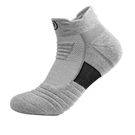 Basketballsokker for menn med tykk bunn Håndkle Elite Lange løpesokker Utendørssokker Sportssokker (Fortykkende Naken - Grå Kort Tube One Size Tw