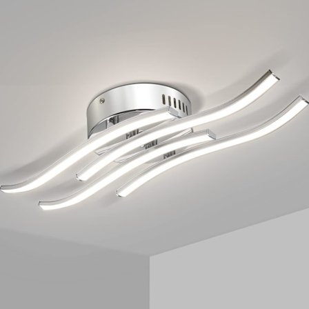 Moderne loftdesign buet loftslampe, 24W LED-armatur med 4 indbyggede LED-kort, naturhvid 4000K.