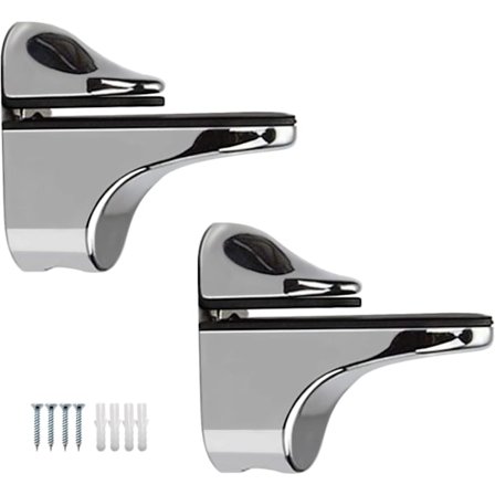 Justerbara glashyllfästen, 2-pack, stöd för 3–20 mm tjocka hyllor