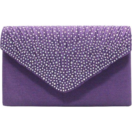 Dame Sateng Diamant Clutch Håndveske Kvelds Brudeveske Bryllup Mote Ball Vintage Skuldervesker
