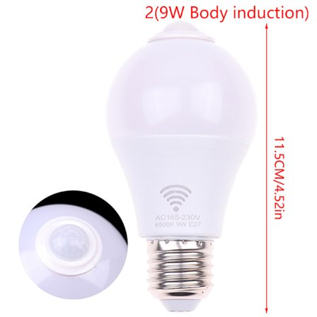 E27 PIR Bevægelsessensor Lampe 5W 9W 15W LED Pære med Motion Senso