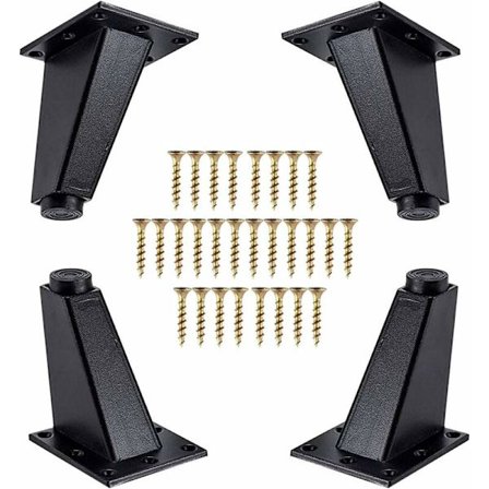 4 stk. møbelben, skrå møbelben i aluminium, sofa ben til