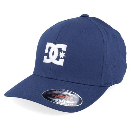 DC - Blå flexfit Keps - Cap Star 2 Navy/White Flexfit @ Hatstore