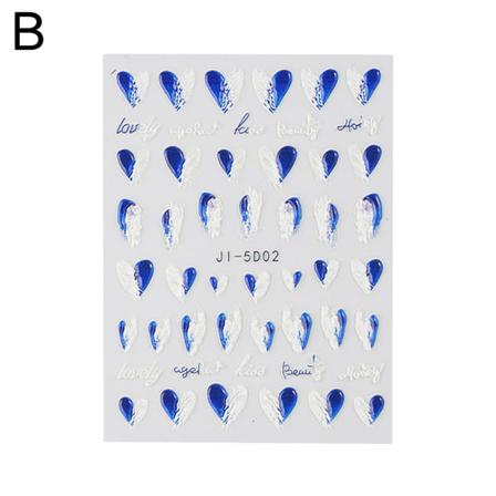 5d Nagelklistermärken Graverade Franska Präglade Blad Spikdekaler Nai
