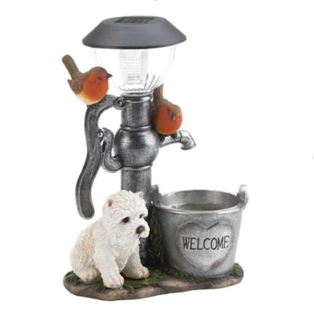 12*6cm Solcellelys Solhundehavealfedekoration