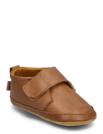 Melton Classic Leather Slippers - Brown - 22/23