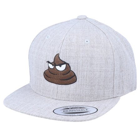 Kiddo Cap - Grey - snapback - Cap - Kids Poop Emoji Heather Grey Snapback - Hatstore
