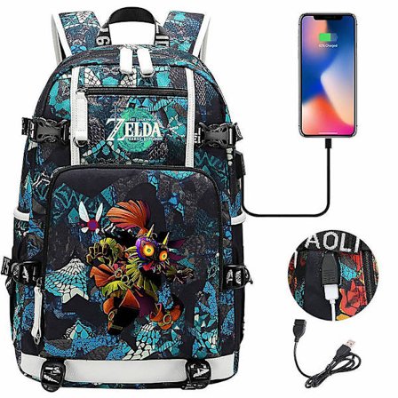 Breath of the Wild Eye Game USB ryggsäck Cosplay Student Skolväska – Unisex reseväskor för bärbar dator för fans5