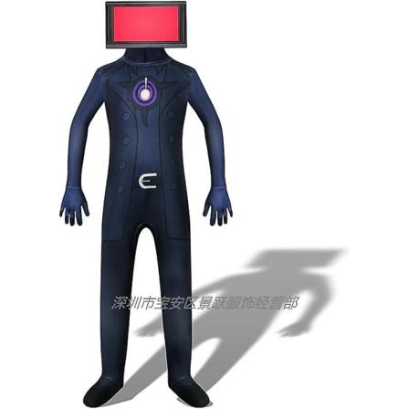 Barn Pojkar Skibidi Toalett Cosplay Body Tv Man Kamera Man Spel Skibidi Dop Ja Ja Toalett Halloween Kostym Fest Jumpsuits C 140 ( XXL )