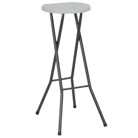Vidaxl Hopfällbara Barstolar 2 St Hdpe Och Stål Vit Vit