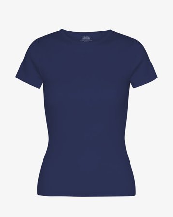 Organic Rib T-Shirt - Marine Blue - Female - S