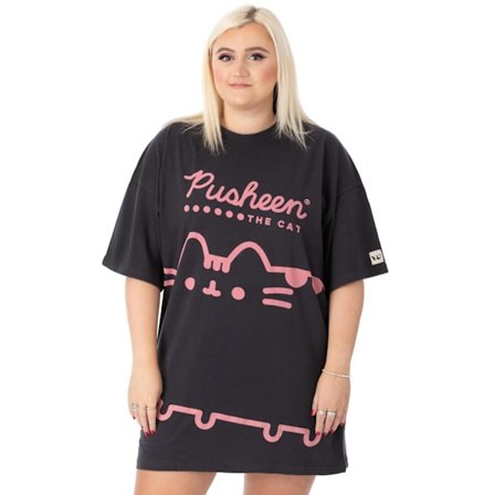 Pusheen Oversize T-shirtklänning för damer L Charcoal Grey/P