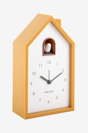 Karlsson - Vekkerklokke Modern Cuckoo - Gul - Veggklokker & bordklokker - Fra Homeroom