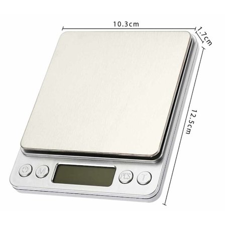 i2000 3kg 0,1g Mini Digital Våg Rostfritt stål Plattformsvägningsverktyg med bricka