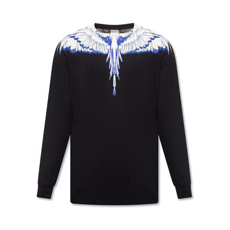 Marcelo Burlon T-shirt With Long Sleeves Sort, Herre Langærmet