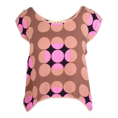 Marni Pre-owned, Dots Print Silk Top Beige, Dames, Maat:S