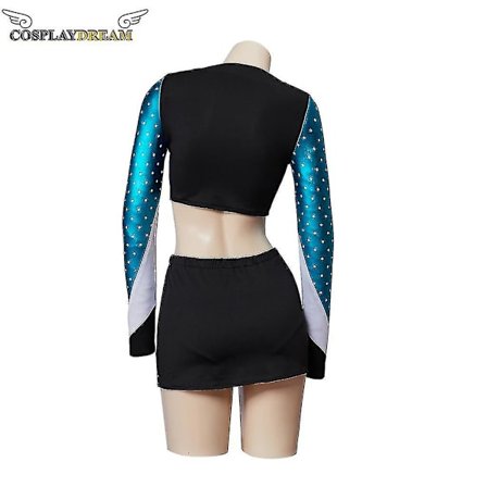 2023-euphoria Cheerleader Uniform Maddy Outfit Long Sleeve Crop Top With Mini Skirt Set High School Womens Cheerleading Costume-1 -a