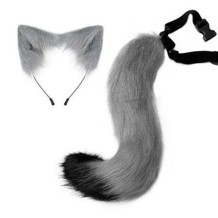 CDQ Faux Furry Hale og Clip-on Ører til Halloween Fest Kostume