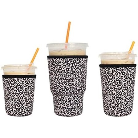 3 Pak Genanvendelige Iskaffe Ærmer - Isolering til Kolde Drikkevarer, Neopren Kopholder til Starbucks/Dunkin Kaffe, Mor