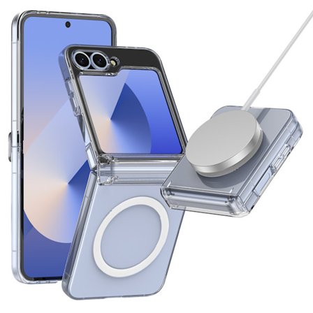 Kotelo Samsung Galaxy Z Flip 7:lle, magneettinen läpinäkyvä erittäin pehmeä puskuri (läpinäkyvä)