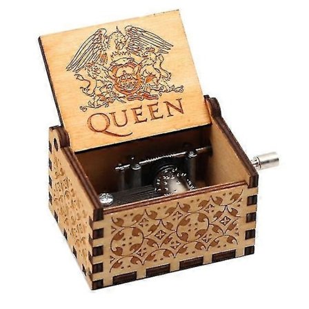 Äitienpäivälahja Retro Käsikäyttöinen Puinen Soittorasia (FMY) Ruskea Queen