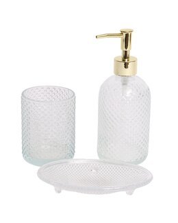 Badrumsset av glas 3-delar Klar - Linea