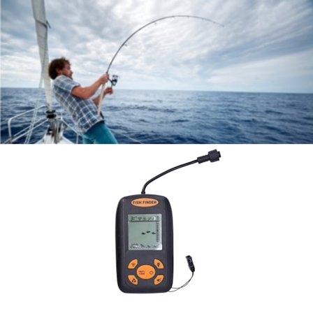 Fiskeekolod Wireless LCD Visuell Handhållen Ekolod Alarm Fiskegivare för Utomhusaktivitet