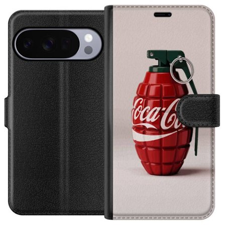 Kompatibel Tegnebogsetui til Google Google Pixel 10 Pro Kunstnerisk illustration af Coca Cola granatæble i rødt og grønt, pop art inspireret motiv