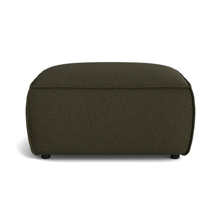 Aura Pouf Sitzhocker in Loop Grün, moderner Polsterhocker mit 44,5cm Höhe, bequemer Fusshocker für Wohnzimmer, zeitloses Design und Komfort.