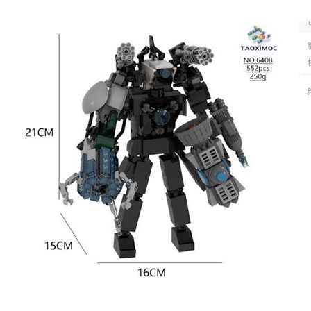 MOC Skibidi Toilet Byggeklodser Sæt Titan Speakerman Kameramand Tvman Klodser