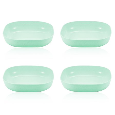 4 st polypropenplasttallrikar med djupa sidor för diskmaskin