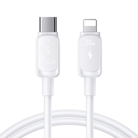 SiGN USB-C till Lightning Kabel 3m 20W - Vit