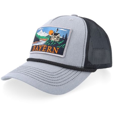 Wild Spirit - Grå trucker Keps - Bundesland Bayern Heather Grey/Black Rope Trucker @ Hatstore