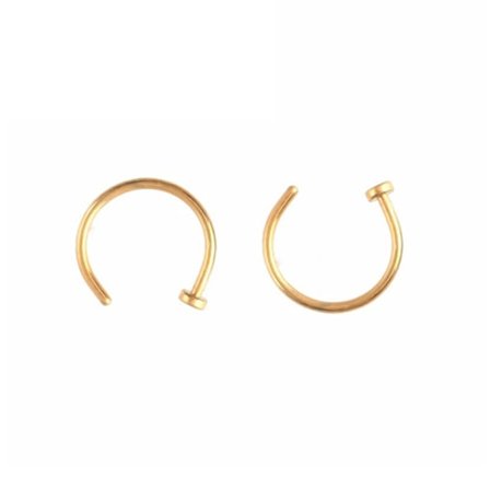 2-pack Gold Falsk Piercing Lip Nose Ring Septum Lip Ring uden huller
