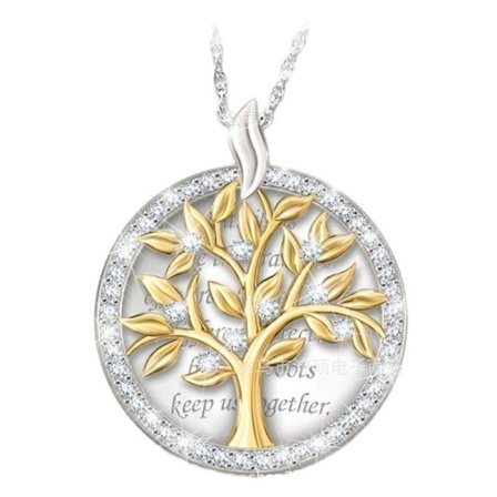 Livets Tre Halskjede Anheng Smykker med Krystaller Gave til Mor Hennes Datter Venninne