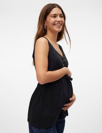 Mamalicious Mlevi Lia Sl Jrs Top 2F Noos - Black - XS