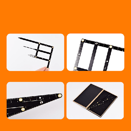 Øjenbryn Gyldent Snit Skydelære Præcis Placering Foldbar Rustfrit Stål Øjenbryn Måleværktøj Sort Øjenbryn Gyldent Snit Skydelære