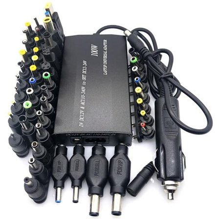 Universaali virtalähde 12V-24V säädettävä autolaturi USB-kotilaturi 12V virtalähde 100W 5A kannettava tietokone DC-liittimellä 38 kpl