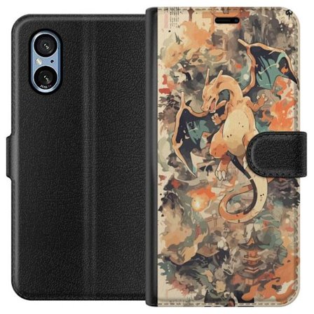 Kompatibelt Plånboksfodral till Sony Sony Xperia 5 V Drake med eldvingar