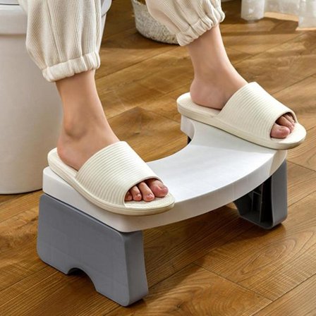 Kokoontaitettava WC-jakkara kylpyhuoneeseen, aikuisille ja lapsille, kyykistysjakkara, tukeva 18 cm liukumaton C-muotoinen WC-jakkara kyykistykseen (