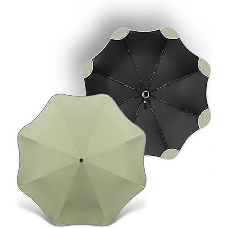 Rund-hjørne Anti-stikk Sol- og Regnparaply med Refleksstripe Lett Anti-Ultrafiolett Full Glassfiber Skjelett